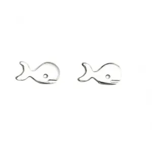 Boucles d'oreilles à clous Baleine en argent sterling A997 - Débuts Bijoux