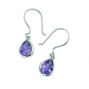Boucles d'oreilles goutte en argent sterling avec améthyste E3042M - Débuts Bijoux