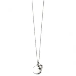 Pendentif en argent sterling avec pierre de naissance d'avril P4593 - Débuts Bijoux