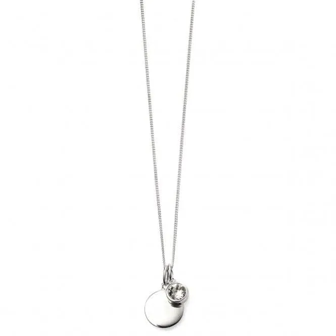 Pendentif en argent sterling avec pierre de naissance d'avril P4593 - Débuts Bijoux