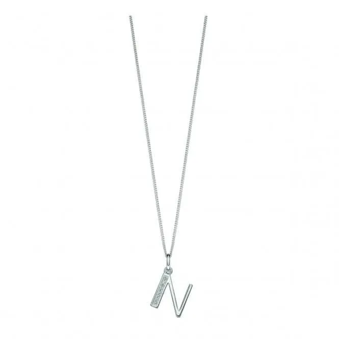 Pendentif Art Déco en Argent Sterling avec Initiale et Zirconium Cubique P4736C - Bijouterie Beginnings