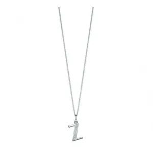 Pendentif Art Déco en Argent Sterling avec Initiale Z et Zirconium Cubique P4748C - Bijouterie Beginnings