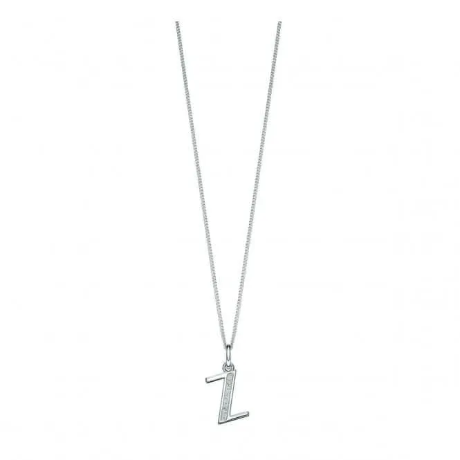 Pendentif Art Déco en Argent Sterling avec Initiale Z et Zirconium Cubique P4748C - Bijouterie Beginnings