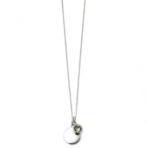 Pendentif en argent sterling avec pierre de naissance d'août P4597 - Beginnings Jewellery