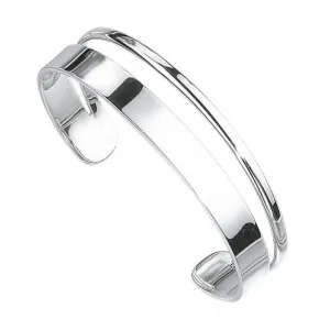 Débuts Bracelet Torque Plat en Argent Sterling Forme D B085 Bijoux Débuts