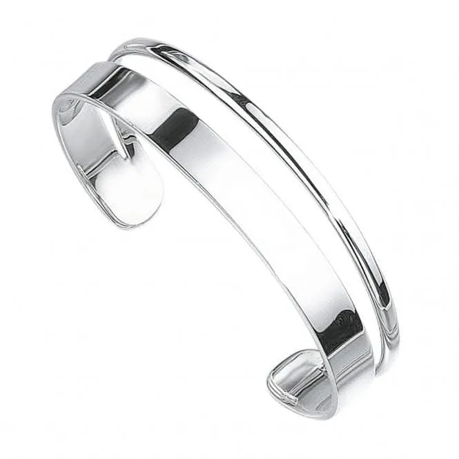 Débuts Bracelet Torque Plat en Argent Sterling Forme D B085 Bijoux Débuts