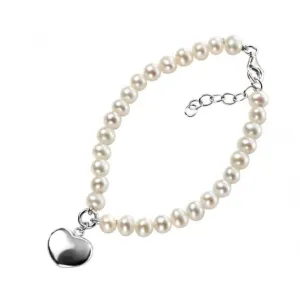 Bracelet Cœur en Nacres Soufflées en Argent Sterling B3162W 18 3cm B3162W Bijoux Beginnings