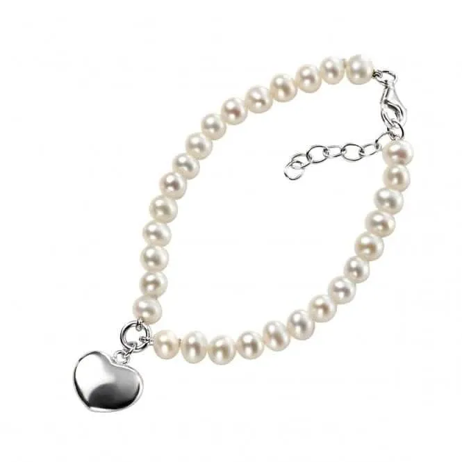 Bracelet Cœur en Nacres Soufflées en Argent Sterling B3162W 18 3cm B3162W Bijoux Beginnings