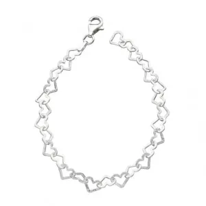 Bracelet Cœur Diamanté B4323 en Argent Sterling 19cm - Débuts Bijoux
