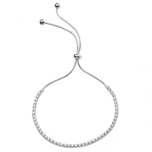 Bracelet à bascule réglable en argent sterling B4926C avec cristaux clairs - Bijouterie Beginnings