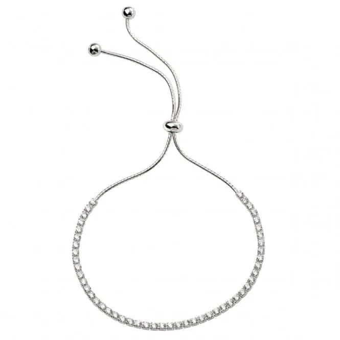 Bracelet à bascule réglable en argent sterling B4926C avec cristaux clairs - Bijouterie Beginnings