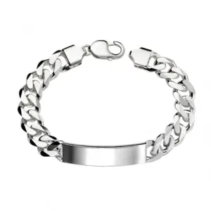 Bracelet en argent sterling B4933 à maillons lourds et courbés de 22 cm - Débuts en joaillerie