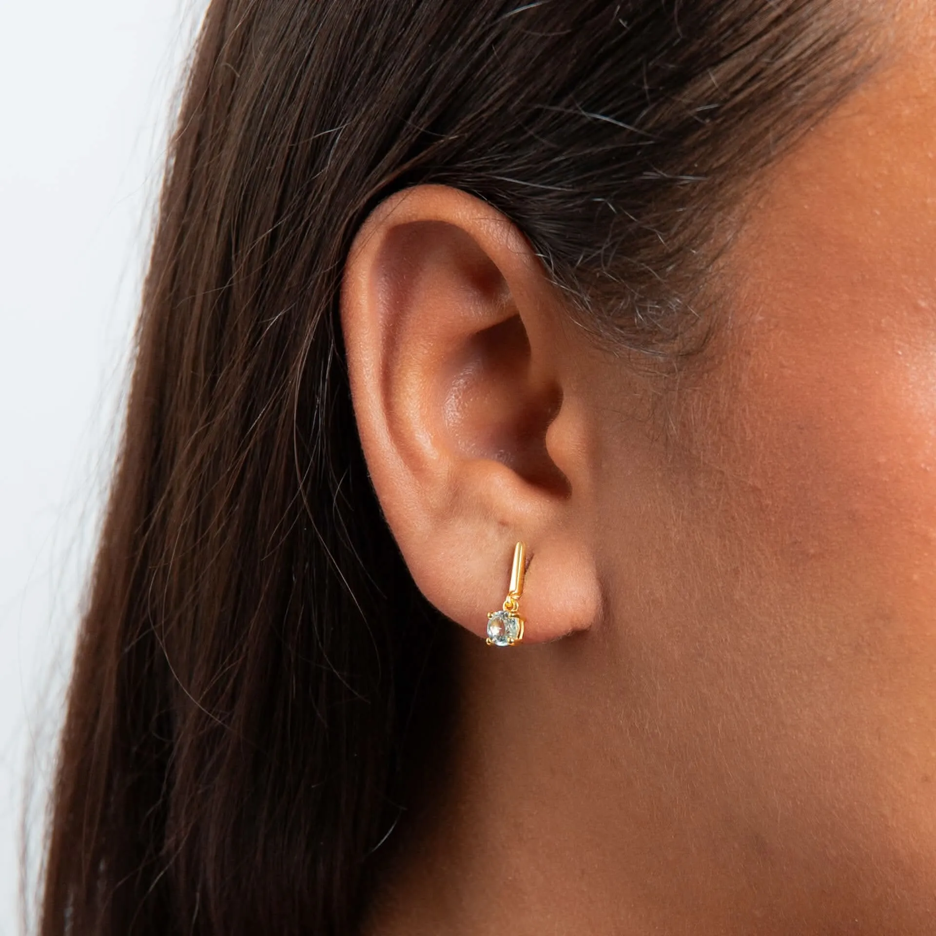 Boucles d'oreilles en argent sterling avec topaze bleue E6488T - Débuts Bijoux