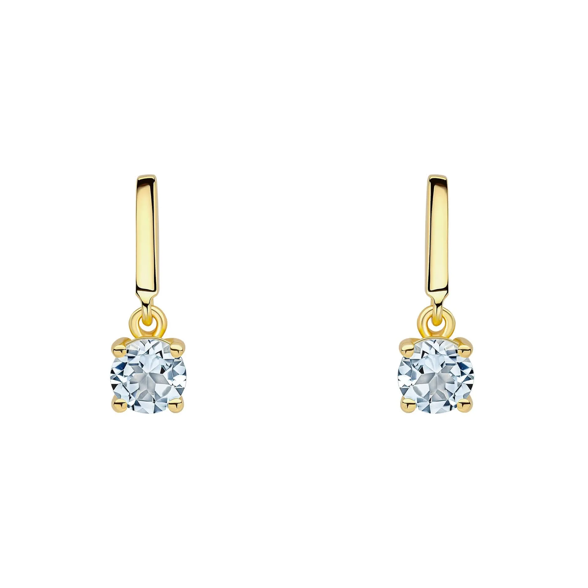 Boucles d'oreilles en argent sterling avec topaze bleue E6488T - Débuts Bijoux