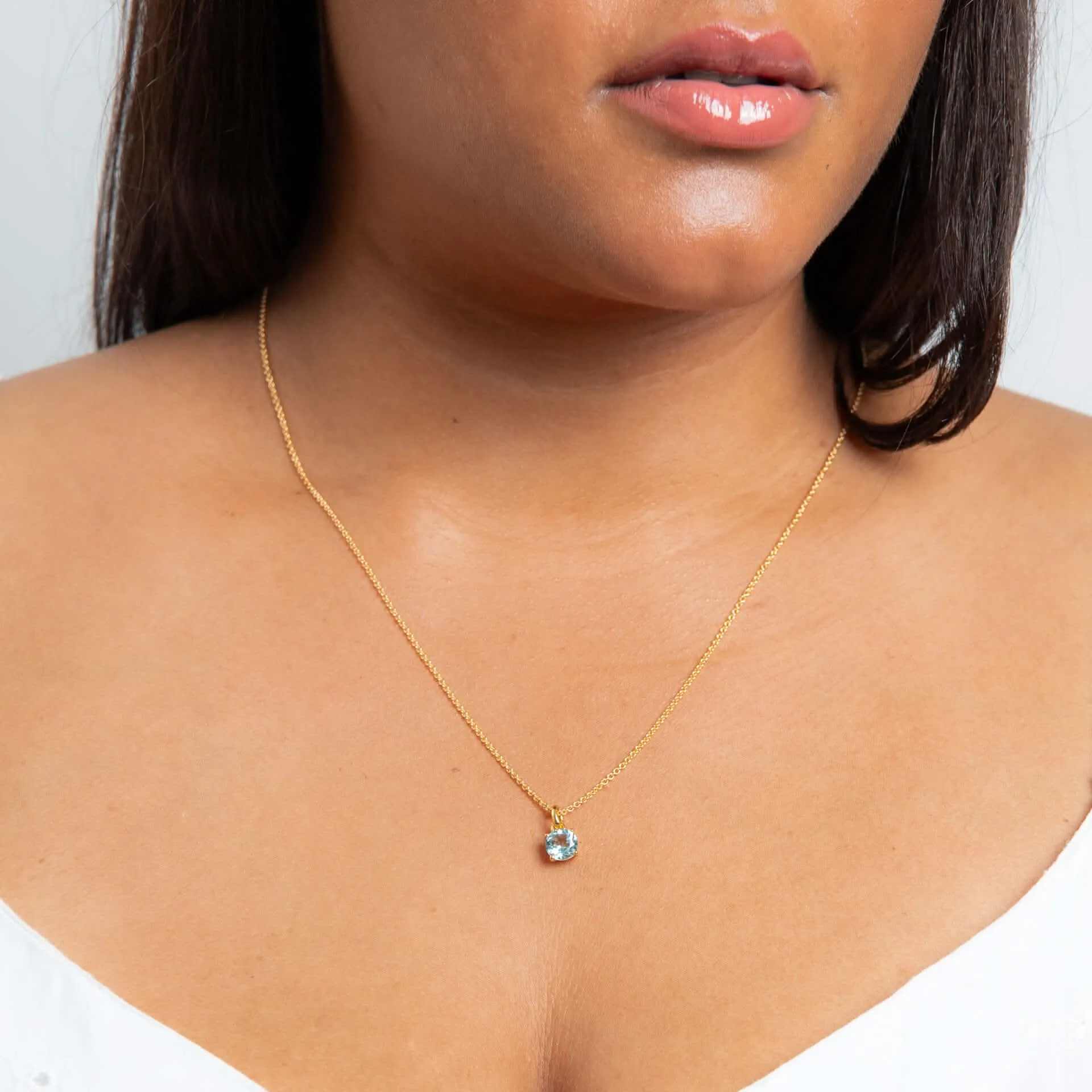 Pendentif en Topaze Bleue et Argent Sterling P5458T de la Collection Beginnings