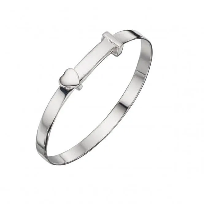 Bracelet de baptême pour enfants en argent sterling avec cœur B4667 - Créations Beginnings