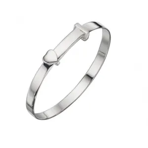 Bracelet de baptême pour enfants en argent sterling avec cœur B4667 - Créations Beginnings