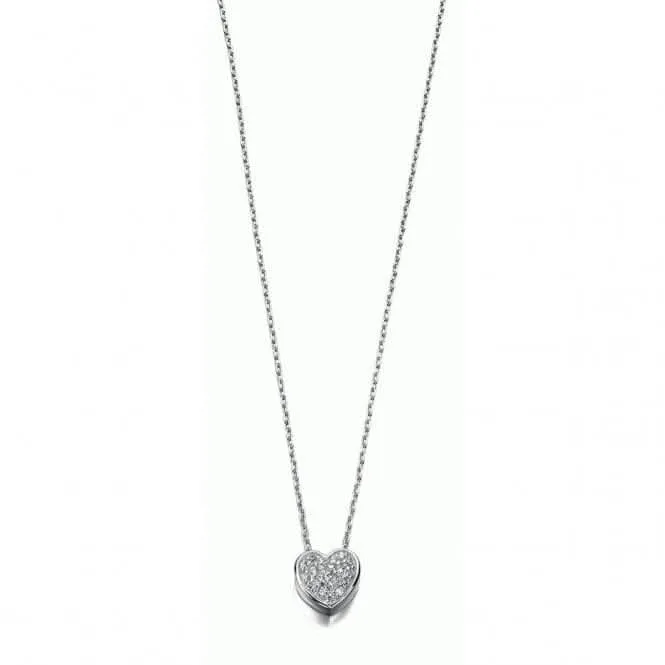 Colliers Cœur en Argent Sterling avec Zirconium Cubique Clair Pavé 40 5cm N3232C Bijoux Beginnings