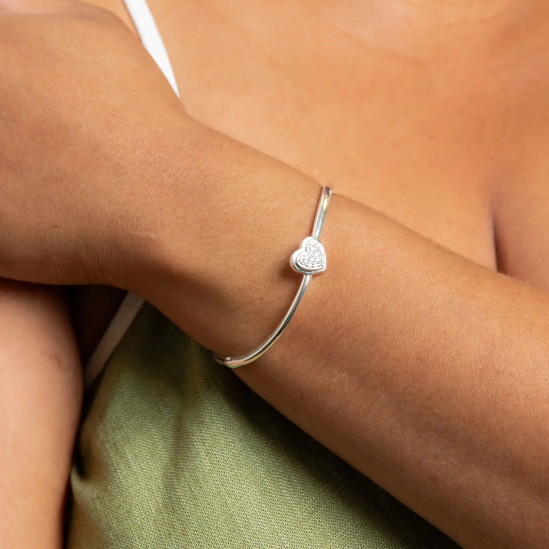 Bracelet Blanc en Argent Sterling avec Zirconium Cubique B5523C - Débuts Bijoux