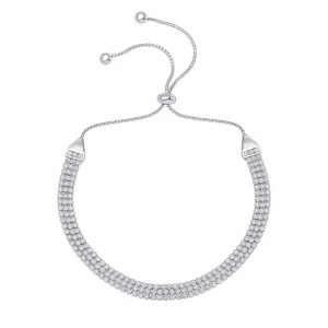 Bracelet Blanc en Argent Sterling avec Zirconium Cubique B5532C - Débuts Bijoux