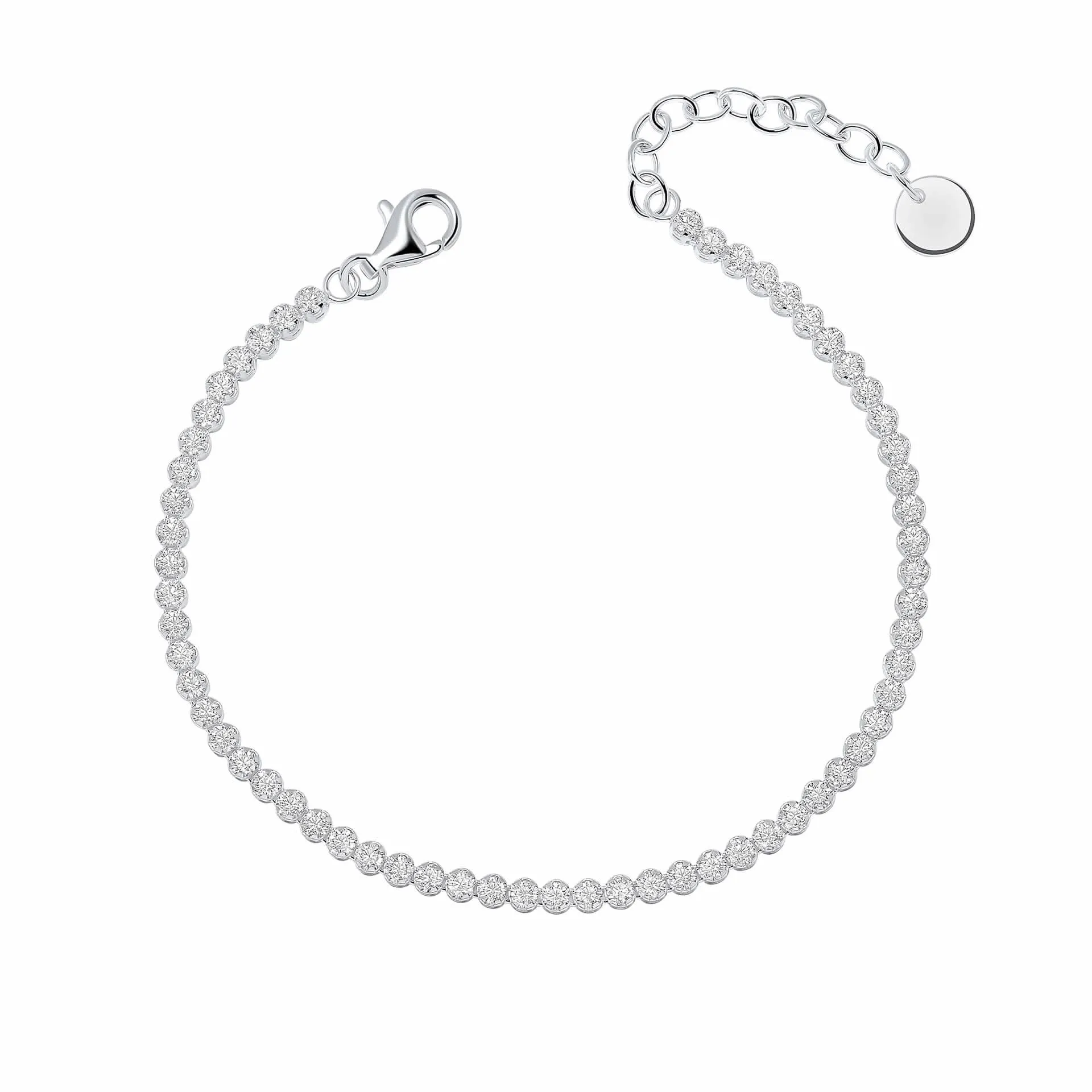 Bracelet Blanc en Argent Sterling avec Zirconium Cubique B5533C - Débuts Bijoux