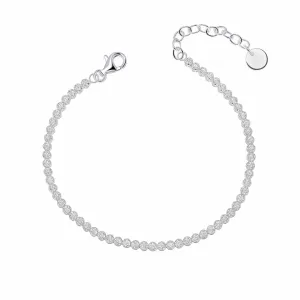 Bracelet Blanc en Argent Sterling avec Zirconium Cubique B5533C - Débuts Bijoux