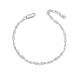 Bracelet Blanc en Argent Sterling avec Zirconium Cubique B5535C - Débuts Bijoux
