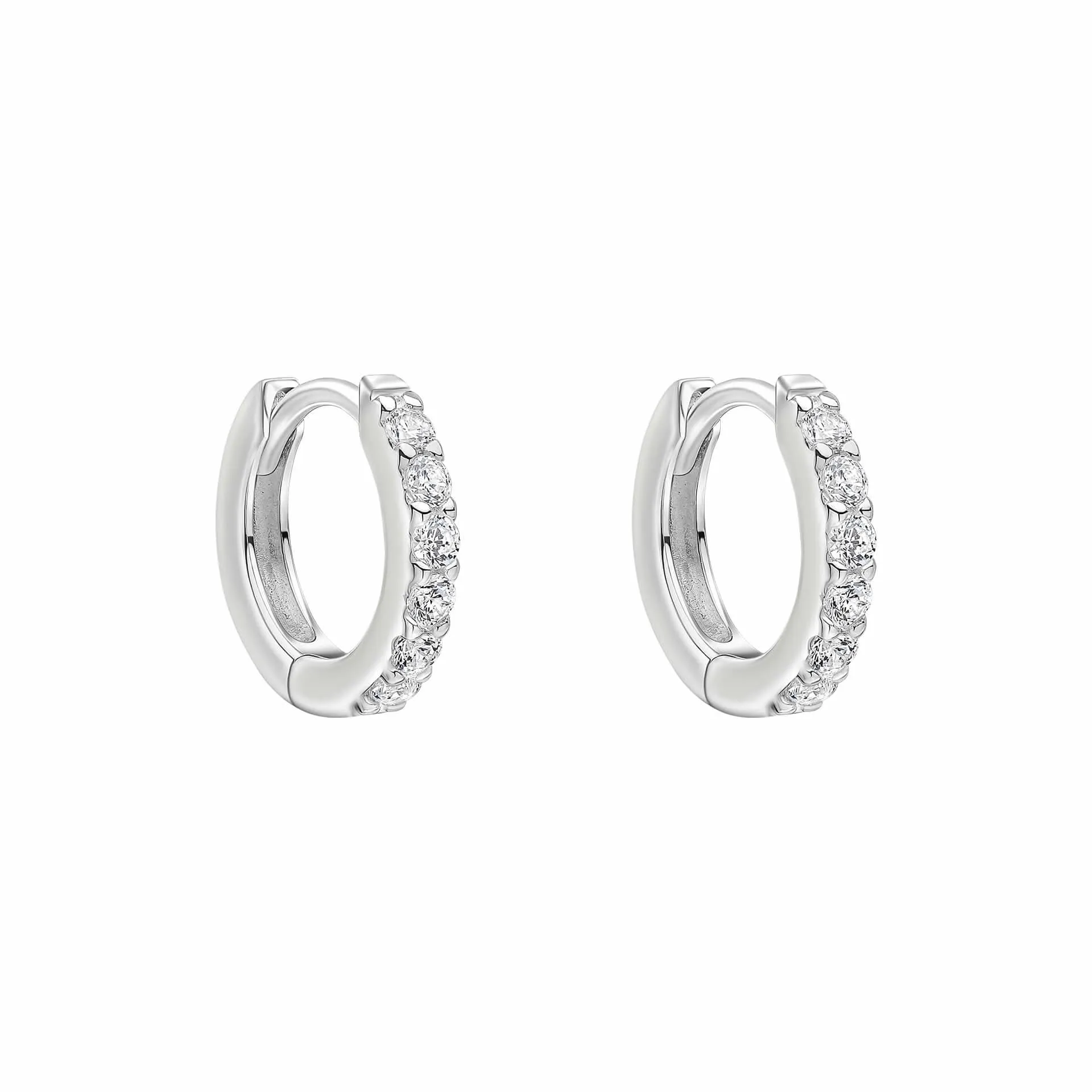 Boucles d'oreilles blanches en zirconium cubique argent sterling E6467C de la collection Beginnings