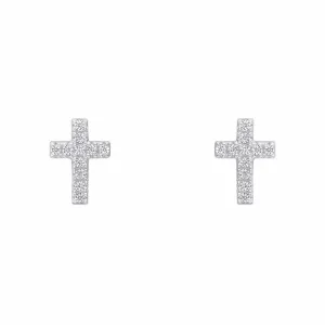 Boucles d'oreilles blanches en zirconium cubique argent sterling E6470C de la collection Beginnings