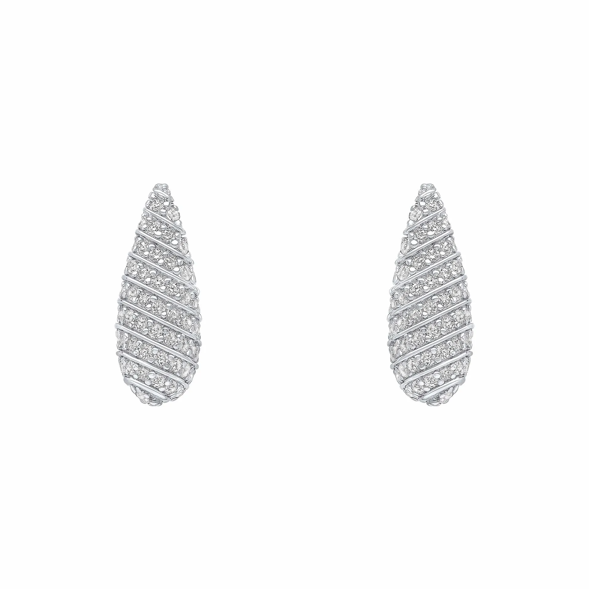 Boucles d'oreilles blanches en zirconium cubique argent sterling E6476C de la collection Beginnings