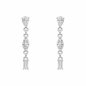 Boucles d'oreilles blanches en zirconium cubique argent sterling E6481C de la collection Beginnings