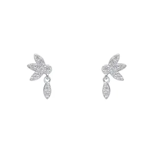 Boucles d'oreilles blanches en zirconium cubique argent sterling E6493C de la collection Beginnings
