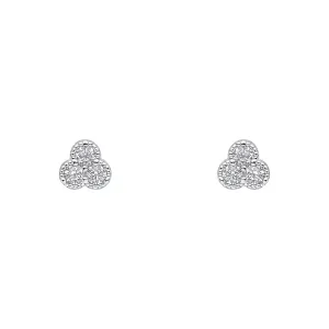Boucles d'oreilles blanches en zirconium cubique argent sterling E6495C de la collection Beginnings