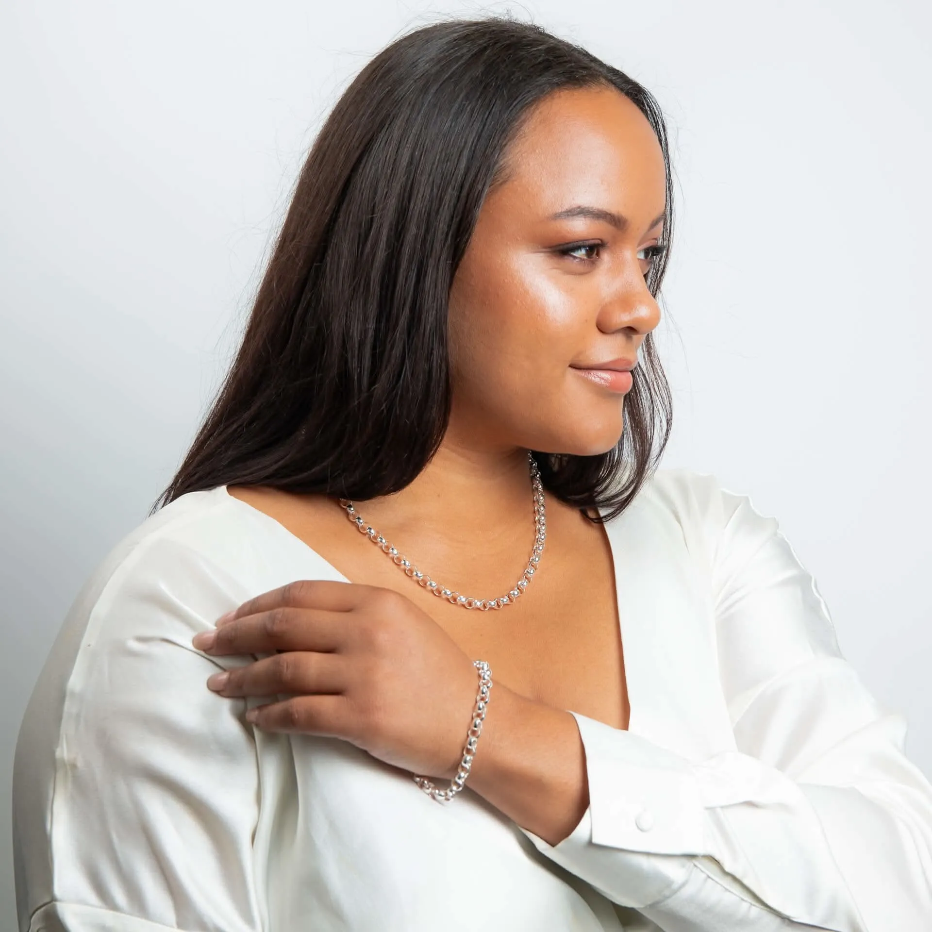 Collier Blanc en Argent Sterling avec Zirconium Cubique N4612 de la Collection Beginnings