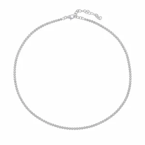 Collier Blanc en Argent Sterling avec Zirconium Cubique N4614C - Débuts Bijoux