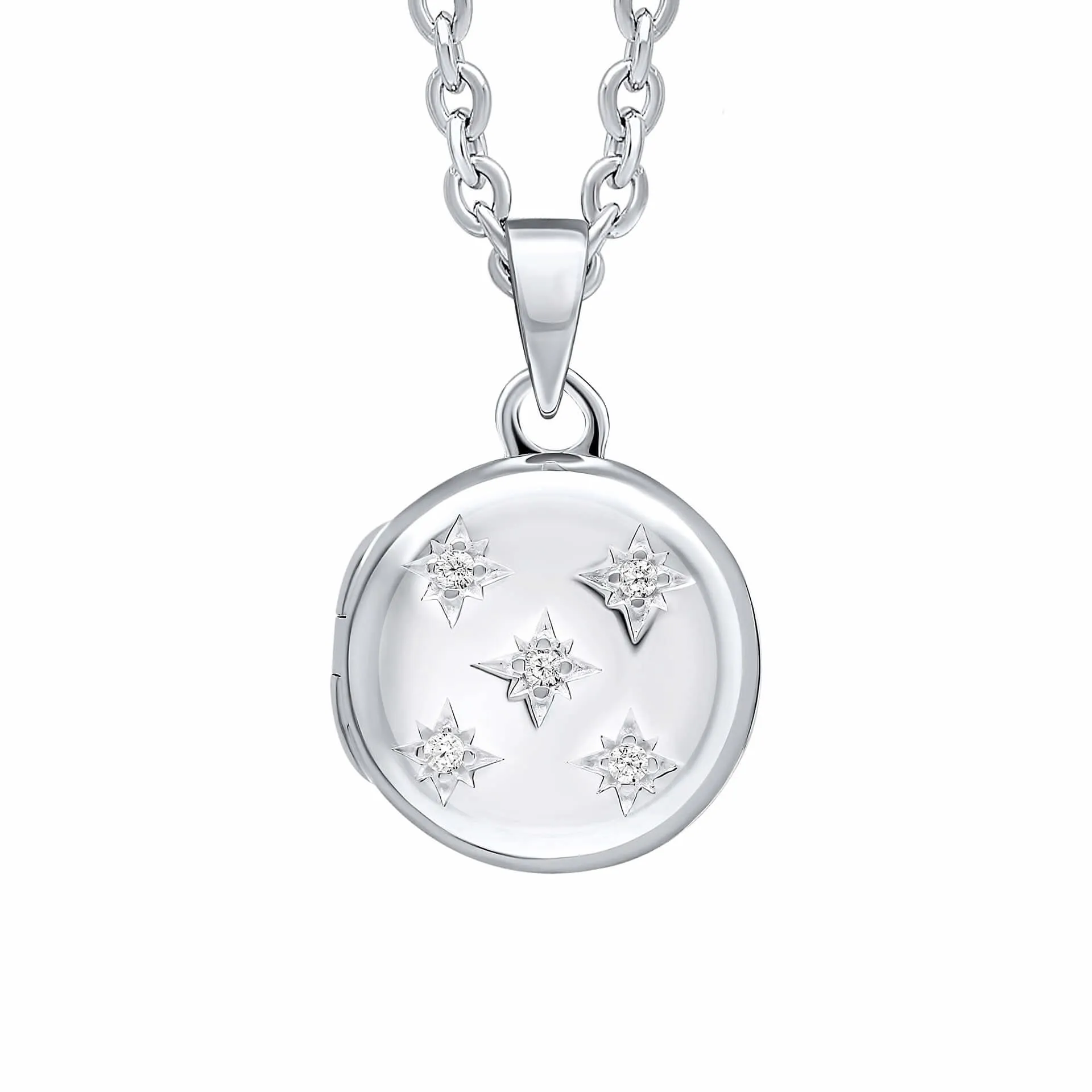 Pendentif Blanc en Argent Sterling avec Zircon Cubique P5440C - Collection Beginnings