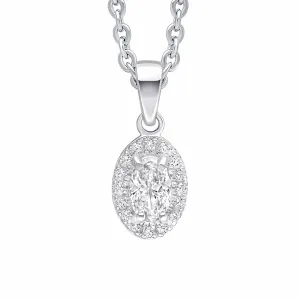 Pendentif Blanc en Argent Sterling avec Zirconium Cubique P5455C - Bijoux Beginnings