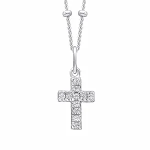 Pendentif Blanc en Argent Sterling avec Zircon Cubique P5463C - Bijoux Beginnings