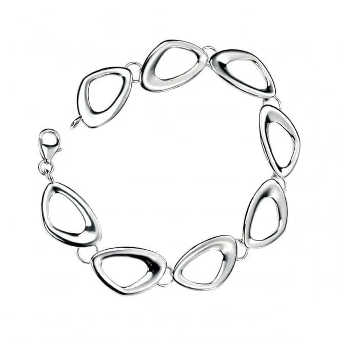 Bracelet Débuts en Argent Sterling 19cm avec Forme de Galet Découpé et Maillons B3331 Bijoux Débuts