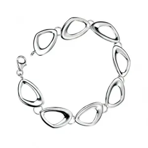 Bracelet Débuts en Argent Sterling 19cm avec Forme de Galet Découpé et Maillons B3331 Bijoux Débuts