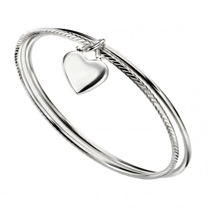 Bracelet Débuts en Argent Sterling avec Double Coupe Diamant et Cœur B5066 Bijouterie Débuts