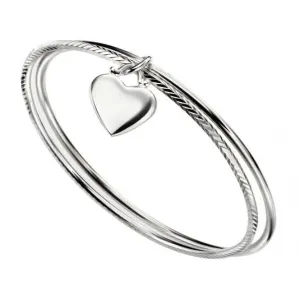 Bracelet Débuts en Argent Sterling avec Double Coupe Diamant et Cœur B5066 Bijouterie Débuts