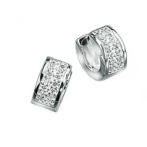 Boucles d'oreilles pailletées transparentes en argent sterling E2163C - Débuts Bijoux