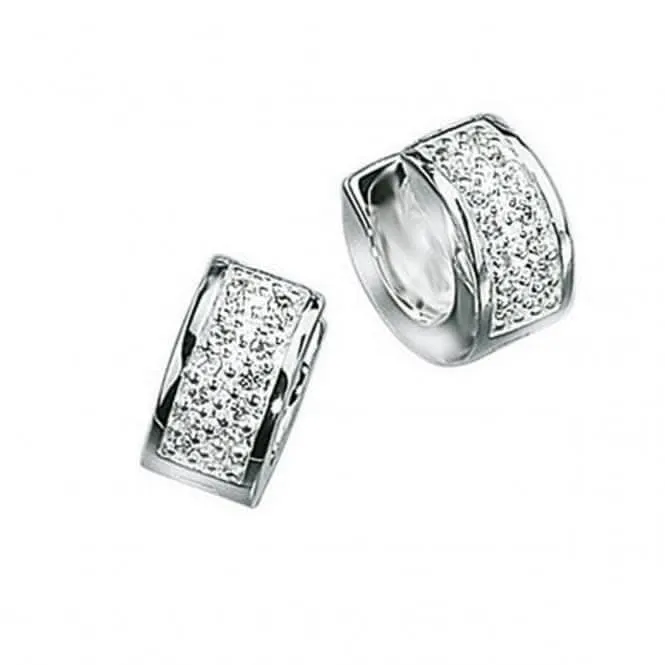 Boucles d'oreilles pailletées transparentes en argent sterling E2163C - Débuts Bijoux