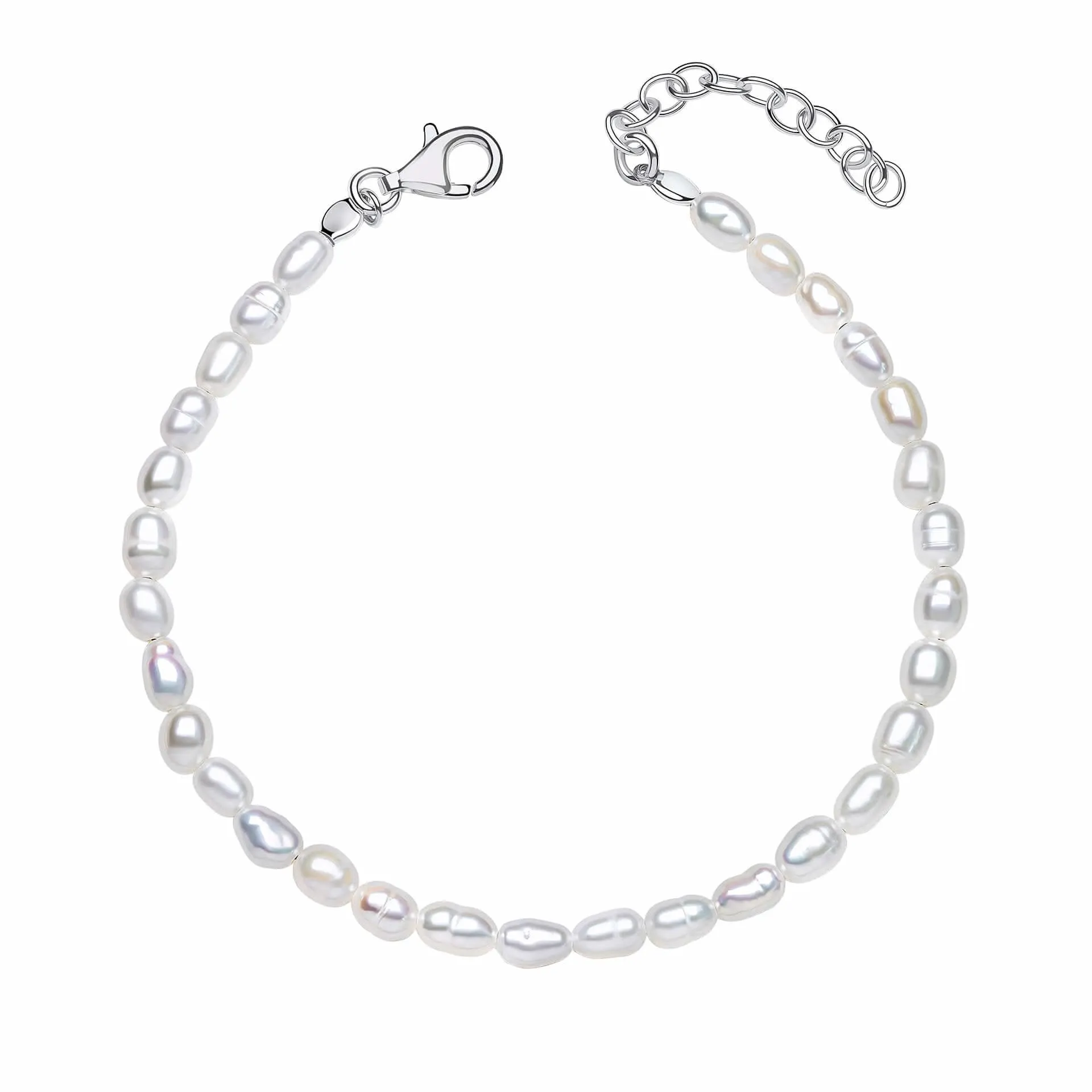 Bracelet Débuts en Argent Sterling avec Perle d'Eau Douce B5539W - Bijouterie Débuts