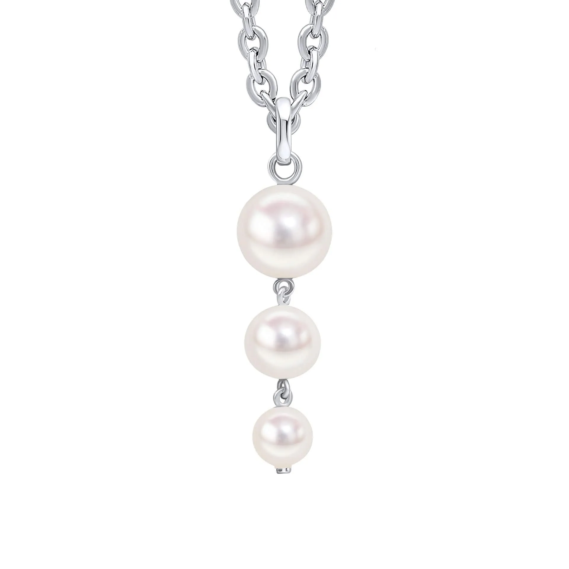 Pendentif Blanc en Perle d'Eau Douce et Argent Sterling P5448W - Collection Beginnings