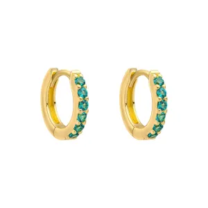 Boucles d'oreilles en argent sterling vert avec cristaux nano verts E6465G - Débuts de la bijouterie
