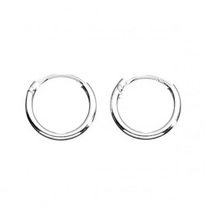 Boucles d'oreilles à anneau lisse H040 en argent sterling - Débuts Bijoux