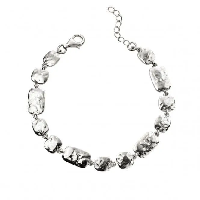 Bracelet multi-links martelé en argent sterling B5199 - Beginnings Jewellery