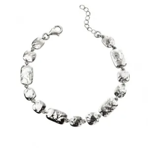 Bracelet multi-links martelé en argent sterling B5199 - Beginnings Jewellery